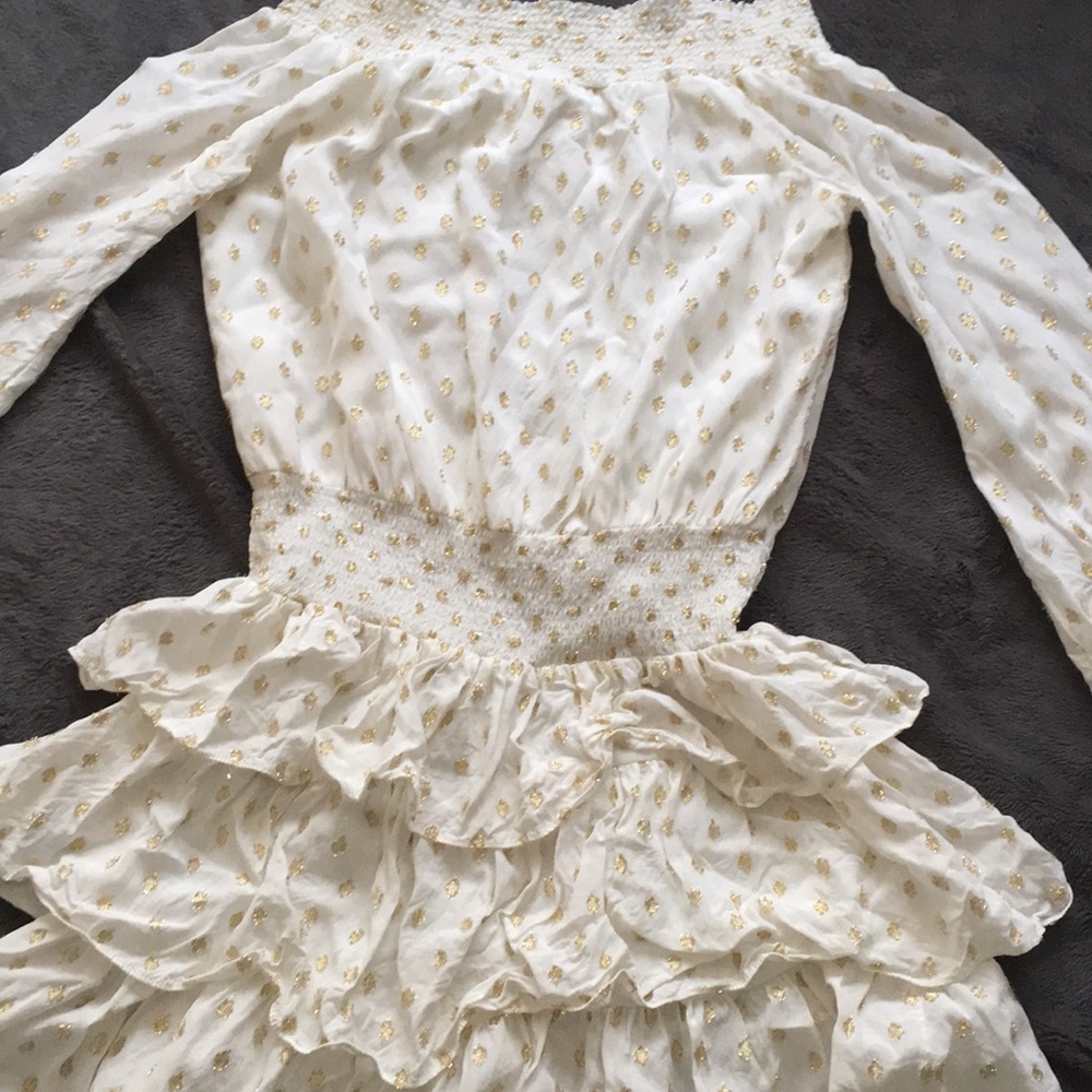 Michael Kors White and gold polka dot dress